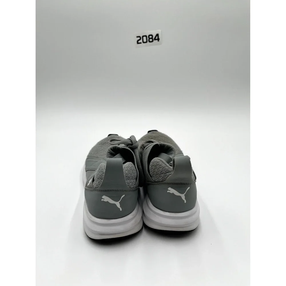 Puma Enzo Mens 6.5‎ C Running Shoes Gray White Knit Low Top Athletic Sneaker